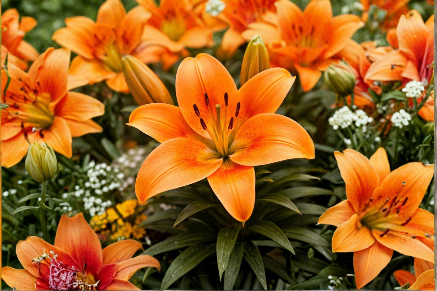 Surfside Orange Lily Bulbs – Asiatic Lily Lilium spp. Bright Orange Flowering Bulbs for Garden Beds & Borders