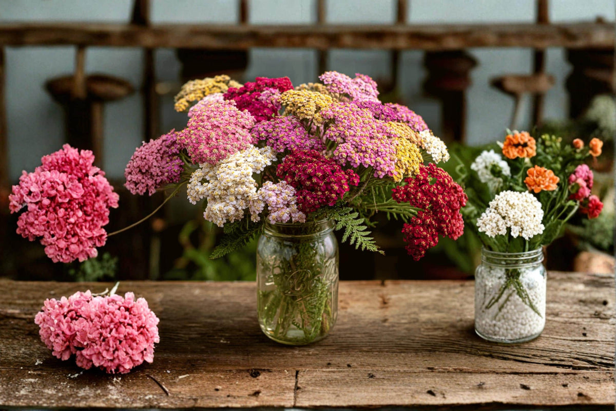 Bright Color Yarrow Seeds 50 – Achillea millefolium Ornamental Flower Garden Seeds Multi-Color Mix