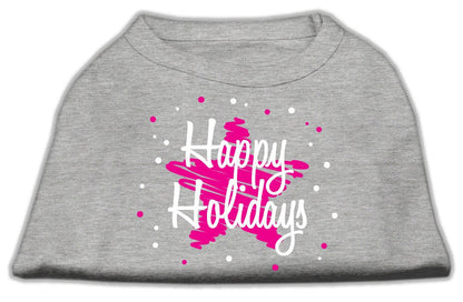 Christmas Pet Shirt, "Scribble Happy Holidays"