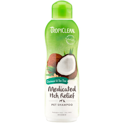 Tropiclean Oatmeal and Tea Tree Oil Medicated Itch Relief Dog Shampoo (20oz)