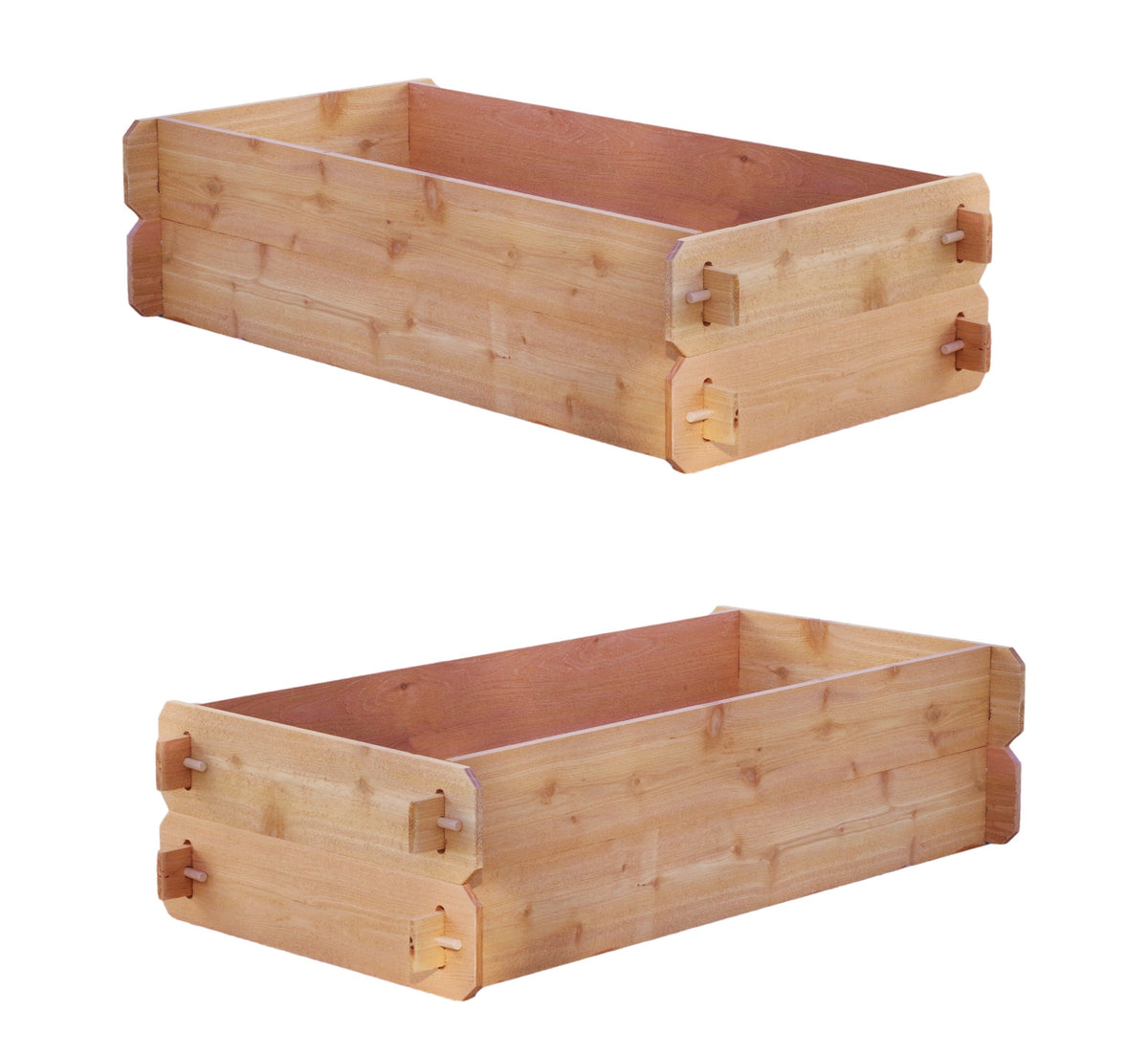 SET OF 2 Timberlane Gardens Easy Raised Garden Bed Kits. Double Deep. Select Cedar. Mortise & Tenon. 2' W x 4' L