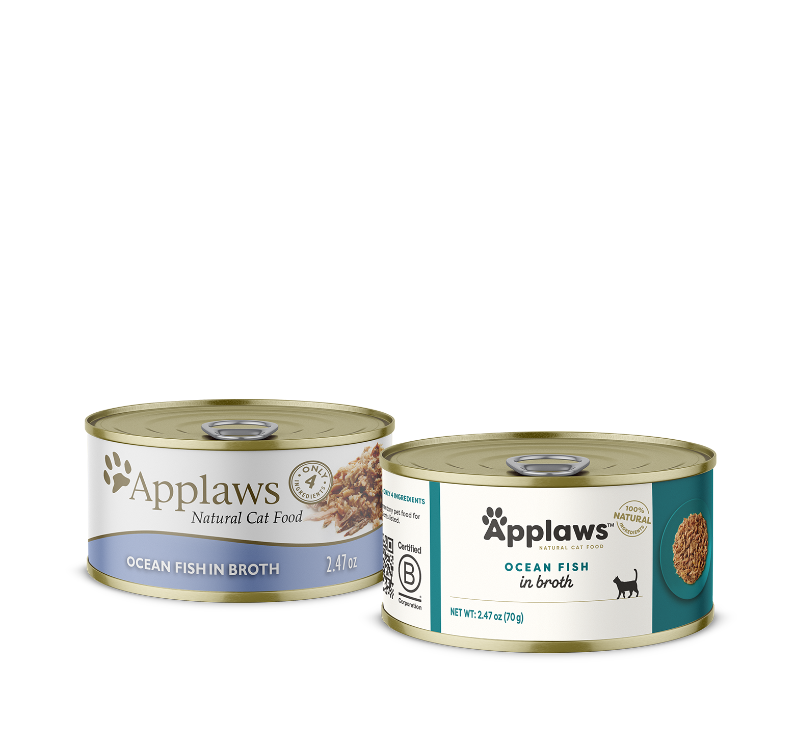 Applaws Adult Ocean Fish wet cat food with mackerel, tuna, fish broth, and rice, 100% natural and additive-free