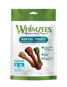 Valuebag Whimzees Brushzees Small Daily Dental Dog Treats 3.4" (12.7oz)