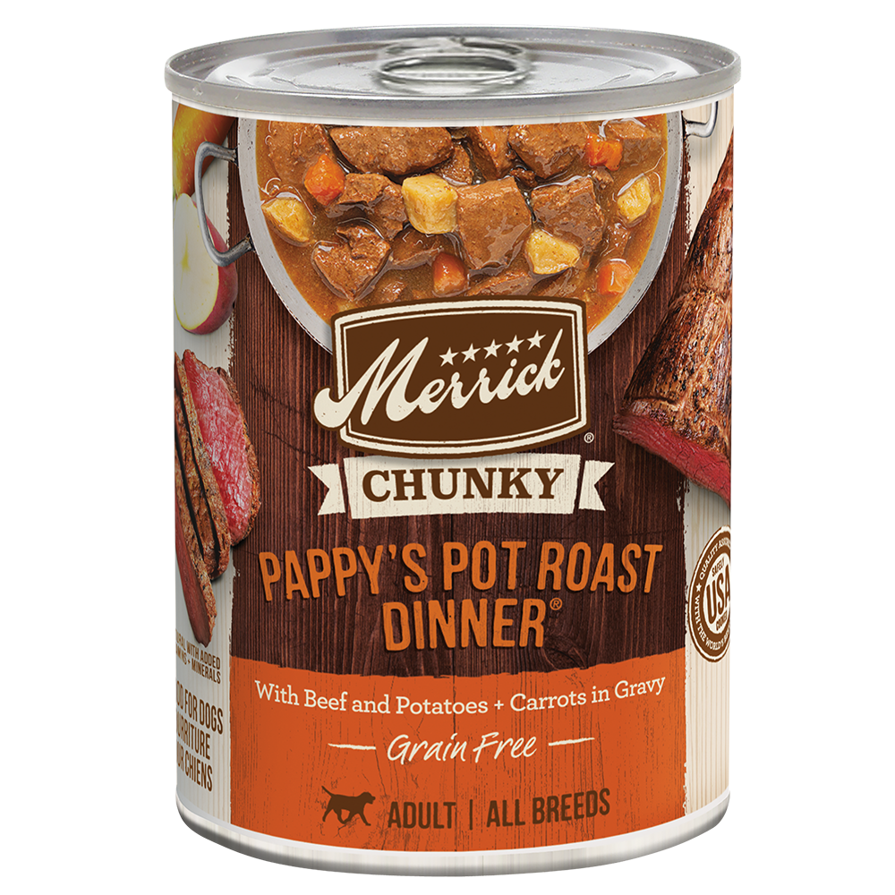 Merrick Chunky Grain Free Pappy's Pot Roast Wet Dog Food (12.7oz)