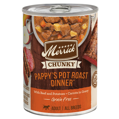 Merrick Chunky Grain Free Pappy's Pot Roast Wet Dog Food (12.7oz)