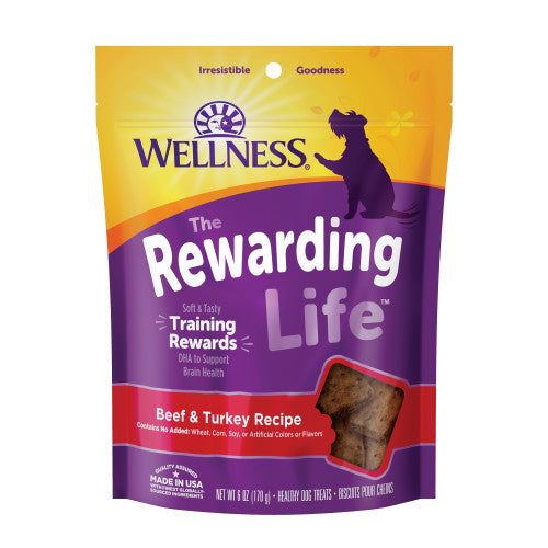 Wellness All Life Stages Rewarding Life Beef and Turkey Soft Dog Treats (6oz)