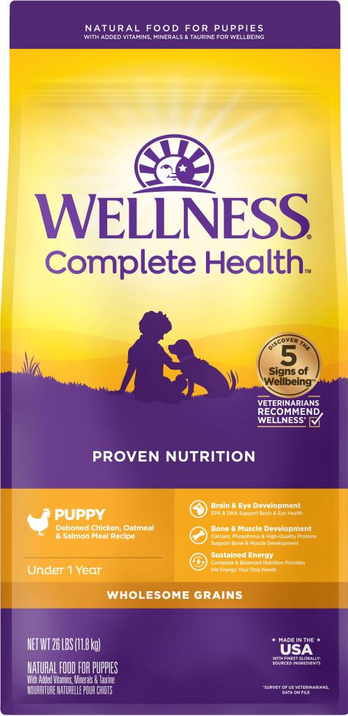 Wellness Complete Health Puppy Chicken, Salmon and Oatmeal Dog Food