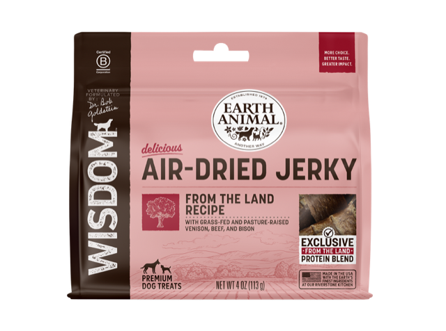 Earth Animal Wisdom Air Dried From The Land Jerky Dog Treats (4oz)