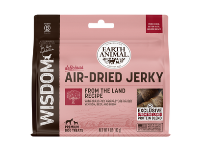 Earth Animal Wisdom Air Dried From The Land Jerky Dog Treats (4oz)