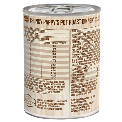 Merrick Chunky Grain Free Pappy's Pot Roast Wet Dog Food (12.7oz)