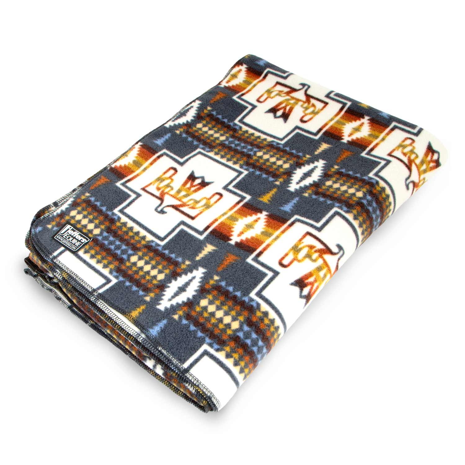 Jeffers Expression oversized fleece throw blanket 60x84 inches in vibrant equestrian design