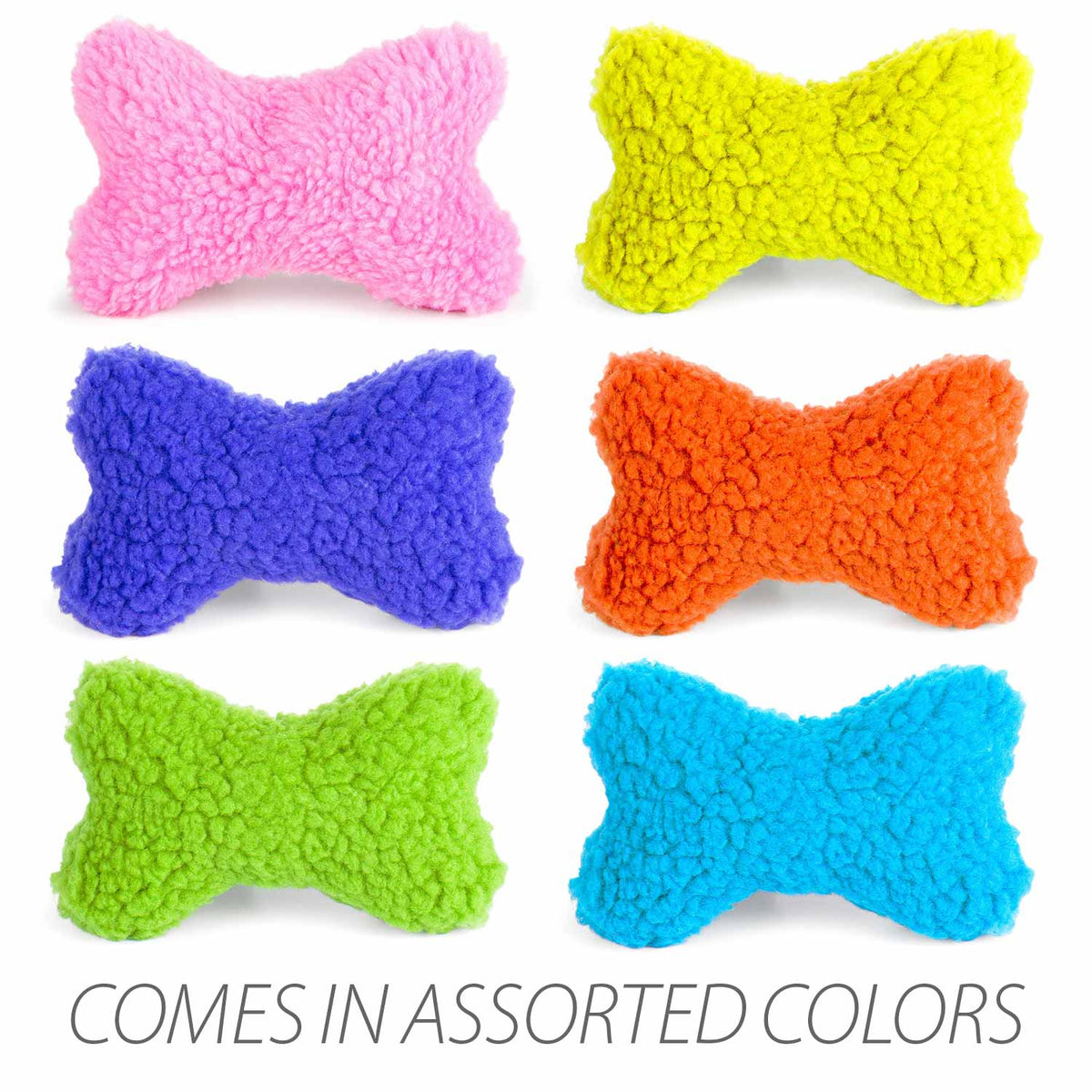 Jeffers Fuzzy Shapes Dog Toys with Squeakers, Assorted Colors