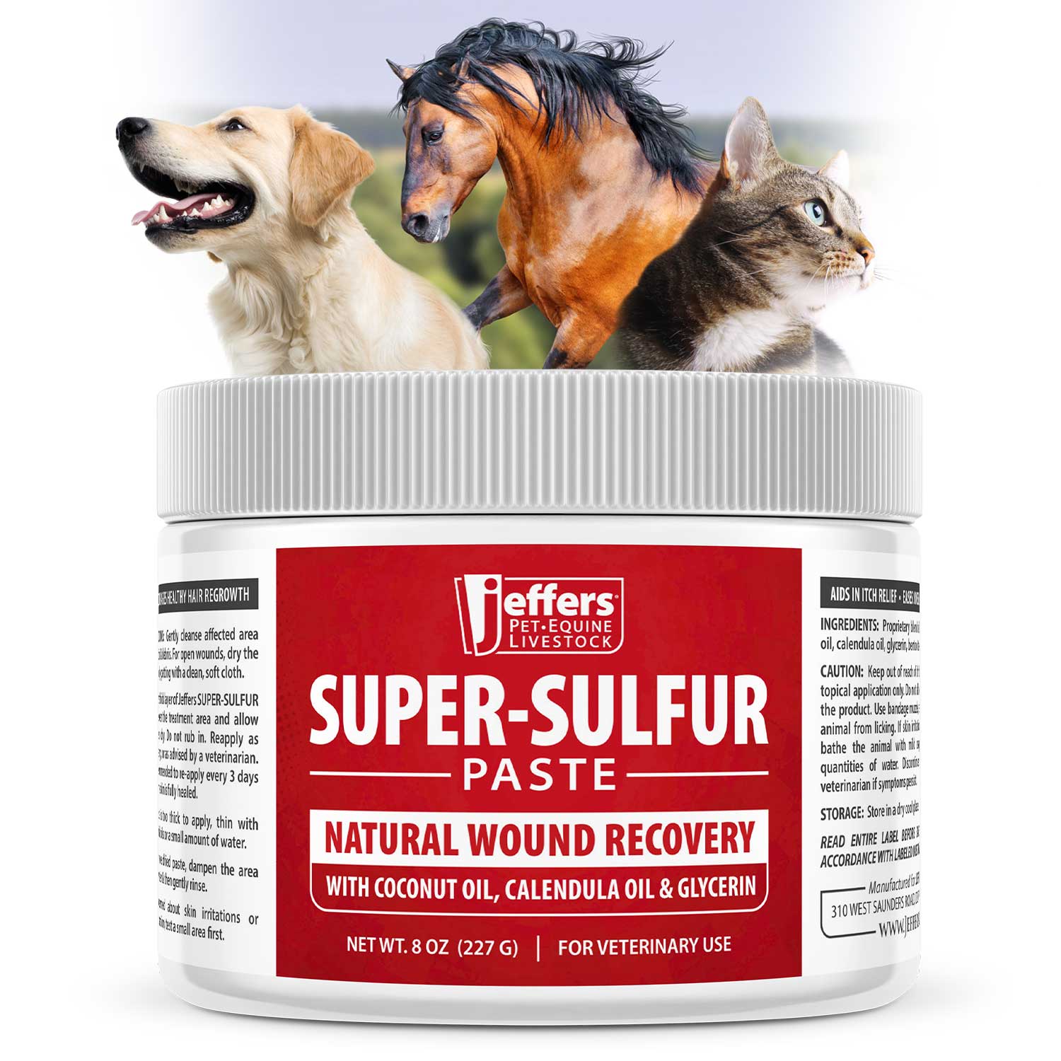 Jeffers Super Sulfur Natural Paste for pets and livestock wound healing and skin care