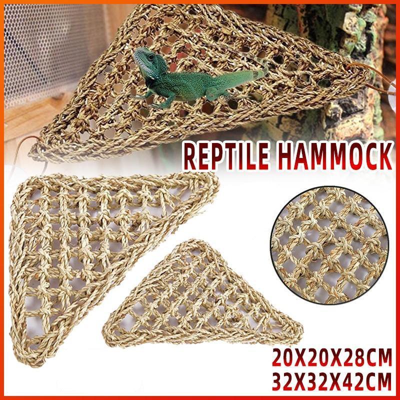 Comfortable and Natural Straw Reptile Bed Hammock for Basking and Relaxation