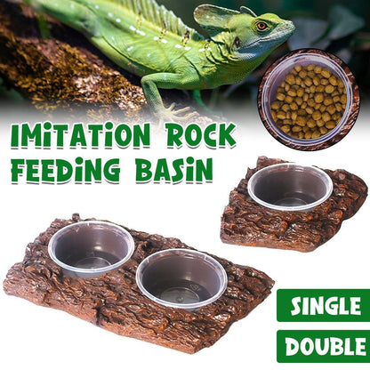 Resin Landscaping Reptiles Bowl Feeder Feeding Water Terrarium Bowls Geckos Dish