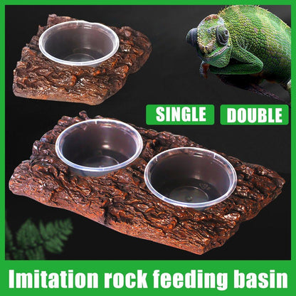 Resin Landscaping Reptiles Bowl Feeder Feeding Water Terrarium Bowls Geckos Dish