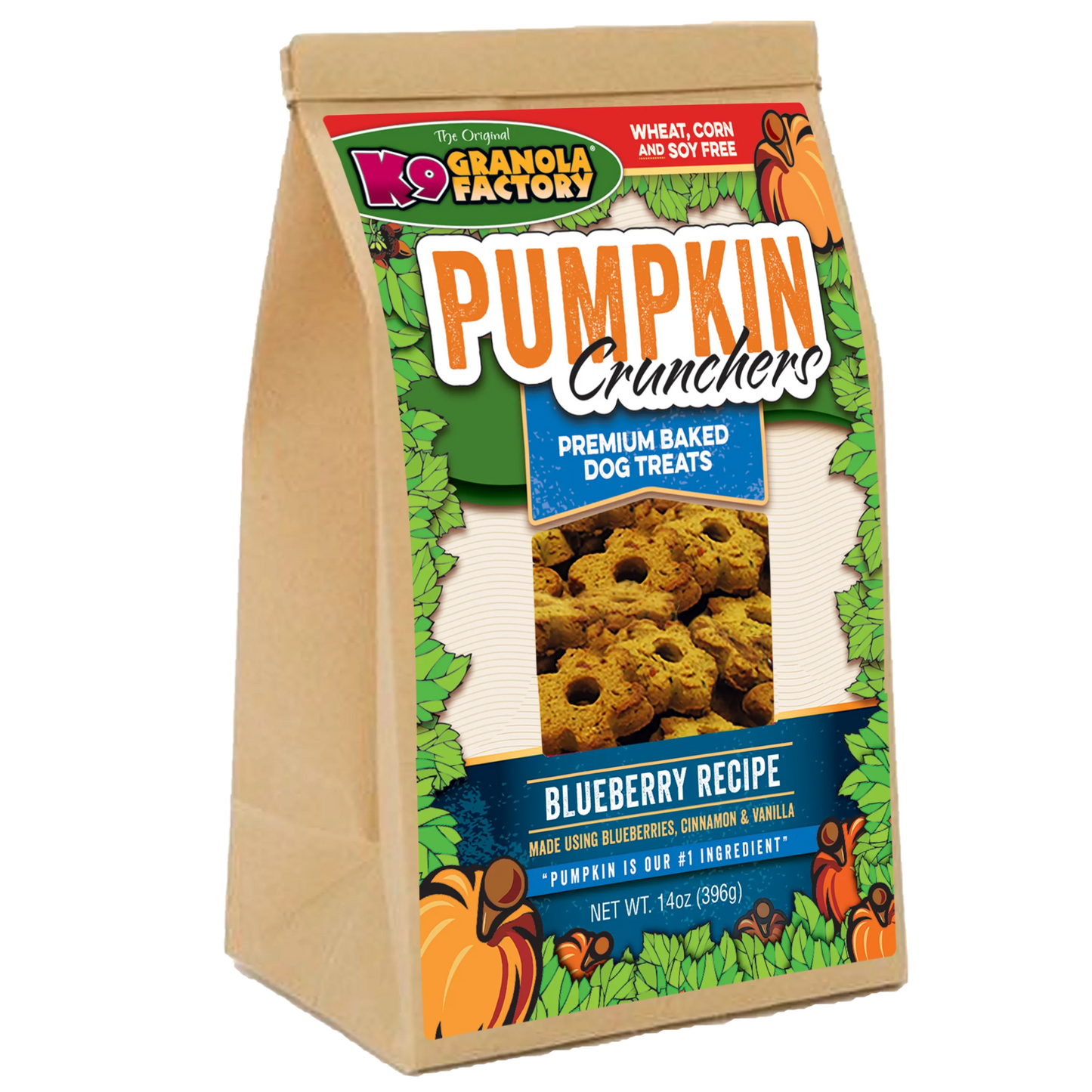K9 Granola Factory Pumpkin Crunchers, Blueberry Recipe Dog Treats (14oz)
