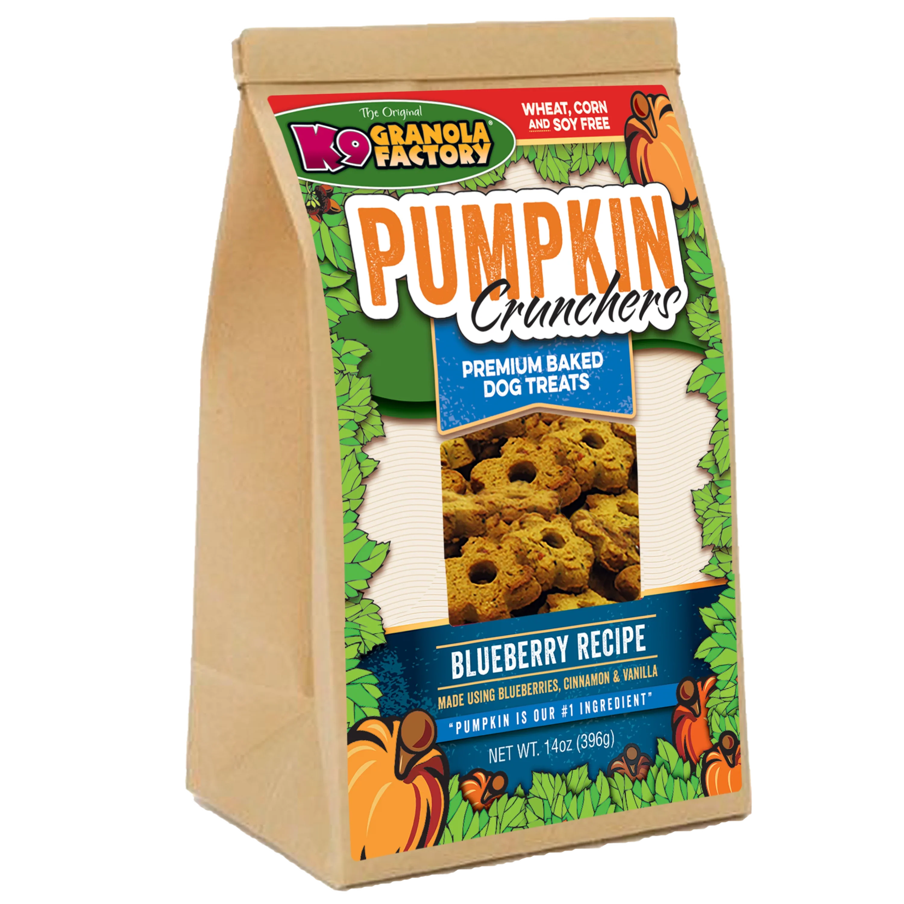 K9 Granola Factory Pumpkin Crunchers, Blueberry Recipe Dog Treats (14oz)