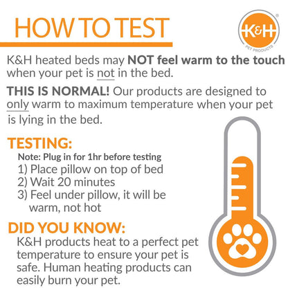 K&H Thermo-Kitty Fashion Splash Heated Cat Bed – Orthopedic, Energy-Efficient, Plush Indoor Cat Bed, Machine Washable