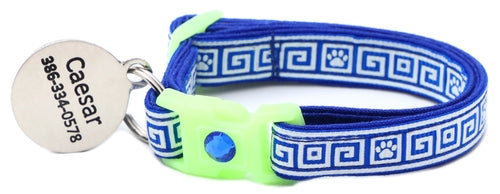 Greek Key Breakaway Cat Collar