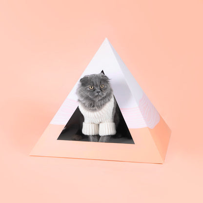 Wavey Cardboard Cat Pyramid