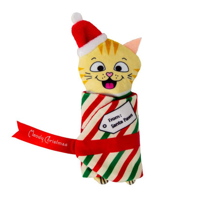 KONG Holiday Plush Pull-A-Partz™ Present Cat Toy, Assorted Colors