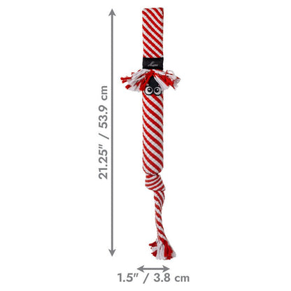 KONG Holiday Scrubz Candy Cane Dog Tug & Fetch Toy