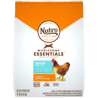 Nutro Indoor Chicken & Whole Brown Rice Recipe Cat Food 14lbs