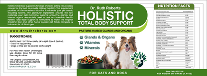 Holistic Total Body Support Multivitamin Glandular Support For Dogs And Cats