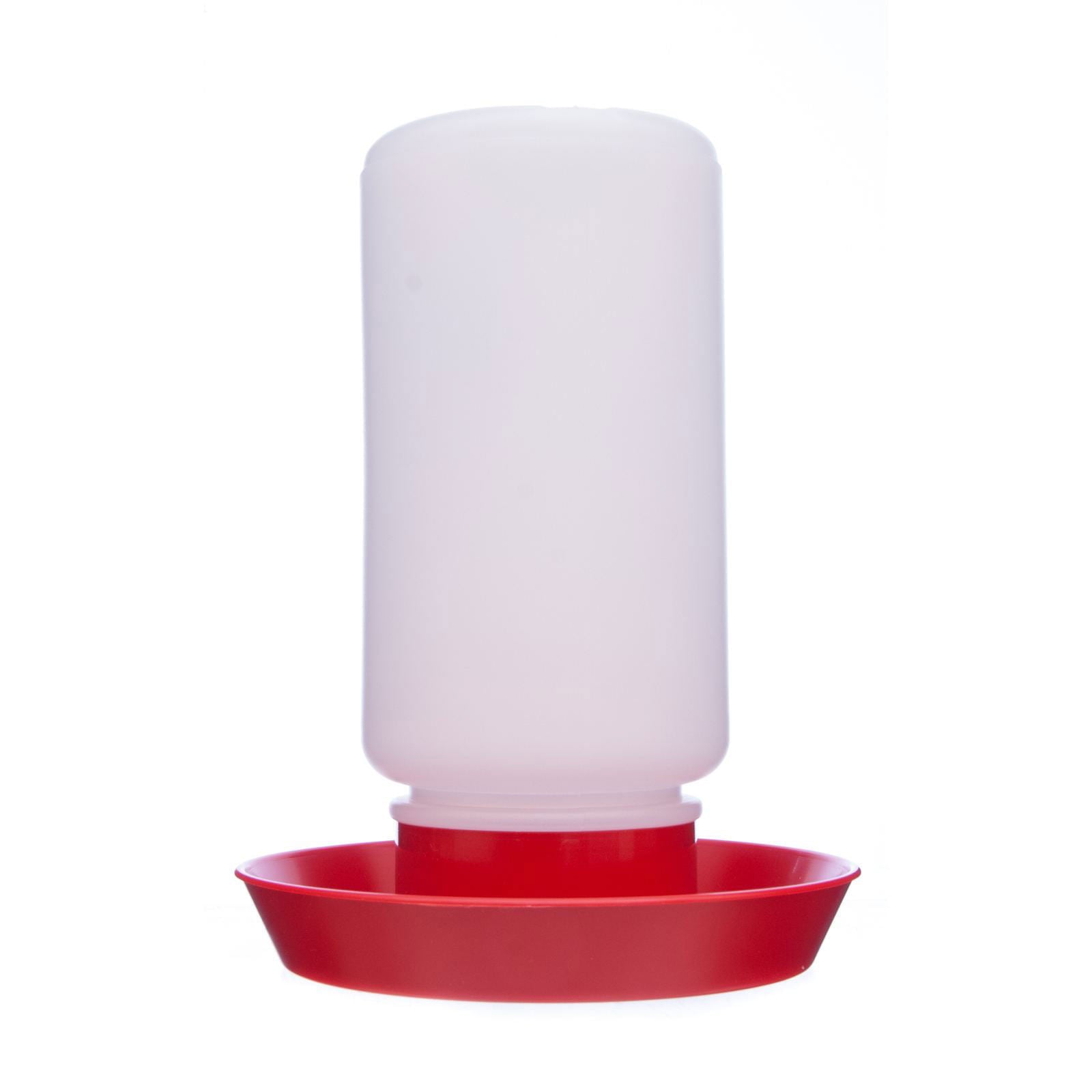 Little Giant 1 Quart Chicken Feeder with plastic screw-on jar and base for chicks and small birds