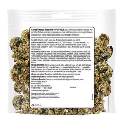 Kaytee Super Food Granola Bites Spinach and Carrot Small Animal Treat 4.5oz