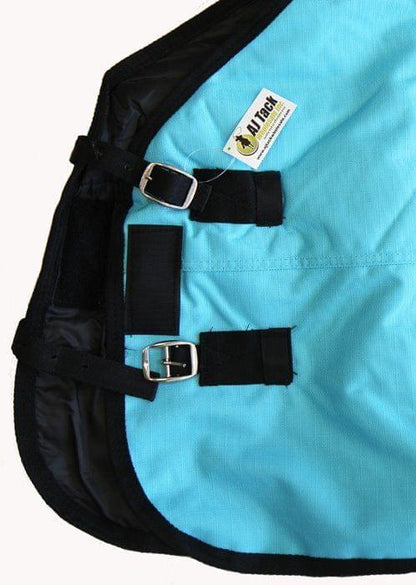 AJ Tack 1200D Waterproof Turnout Horse Blanket with Neck Rug - Turquoise