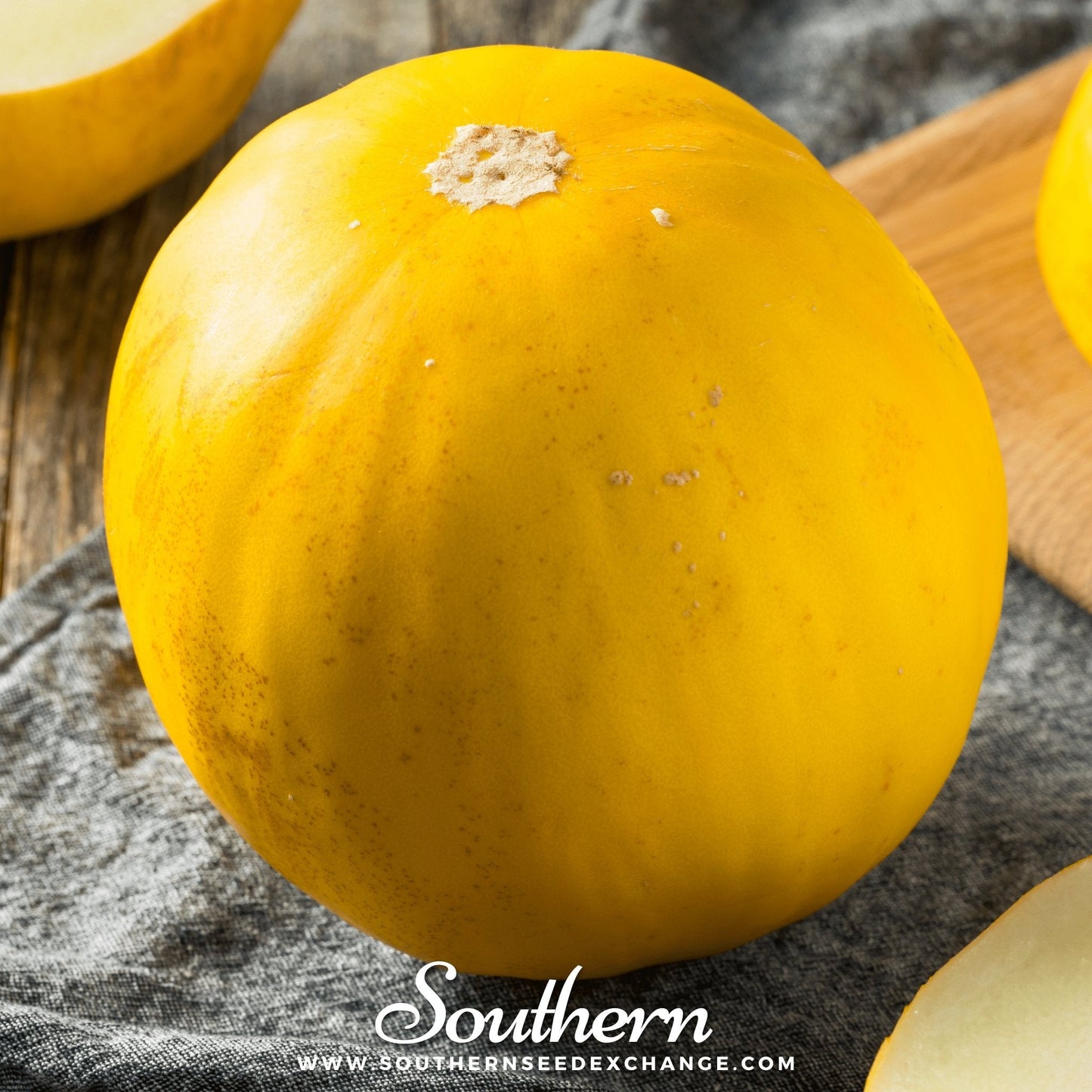 Canary Melon Seeds – Heirloom, Non-GMO, Open Pollinated, Cucumis melo, Bright Yellow, Sweet Flavor, USDA Zone 3-9