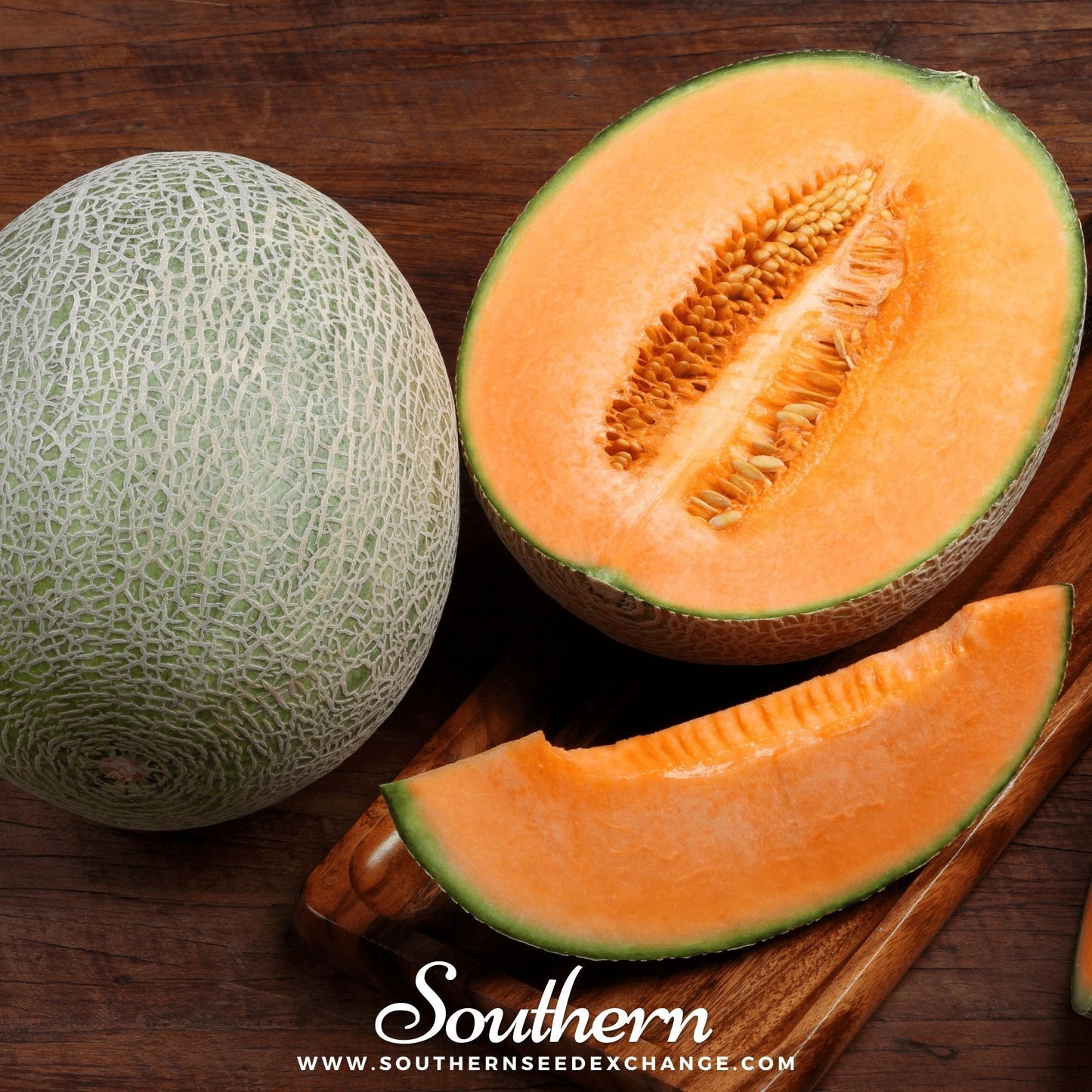 Hales Best Jumbo Cantaloupe Seeds – Heirloom Cucumis melo, Large Juicy Orange Flesh, Resistant to Powdery Mildew, 50 Seeds