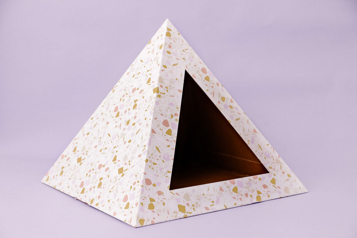 Terrazzo Cardboard Cat Pyramid
