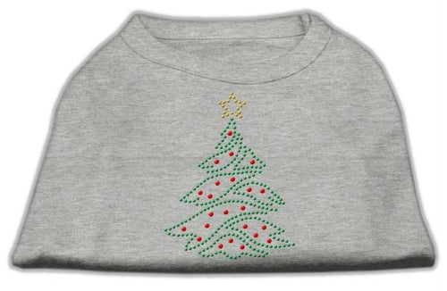 Mirage Pet Products 52-25-05 XSGY Christmas Tree Rhinestone Shirt Grey