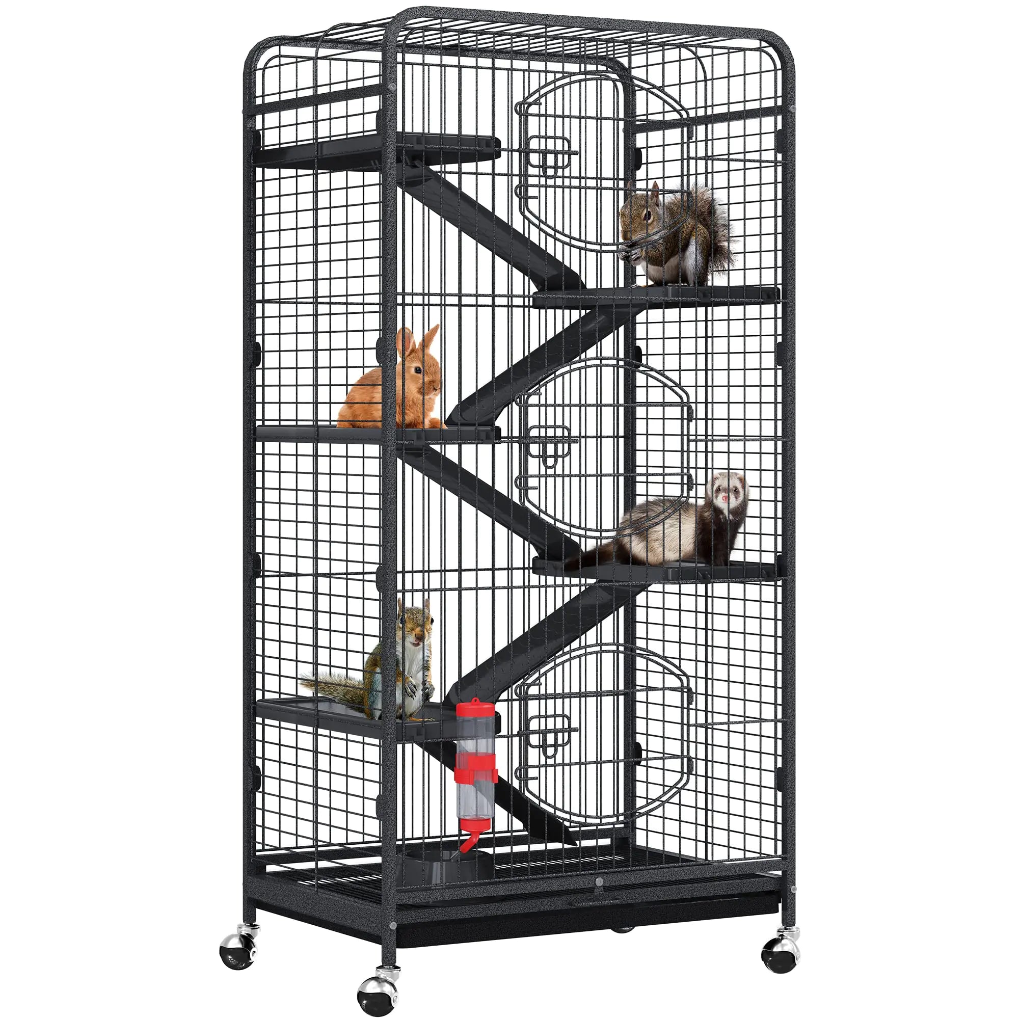 Yintatech 52 Inch Metal Ferret Chinchilla Rat Cage Small Animal Cage With Rolling Stand Indoor Outdoor For Squirrel Guinea Pig Bunny Cat Sugar Glider Rabbit