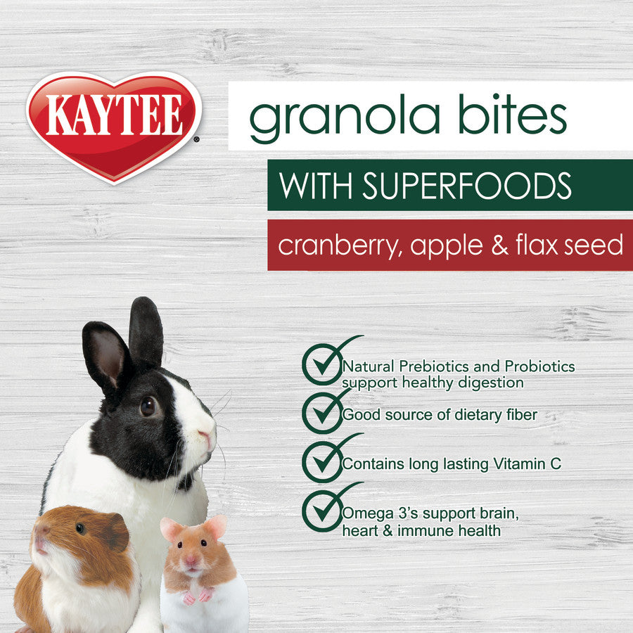 Kaytee Super Food Granola Bites Cranberry, Apple, Flax Small Animal Treat 4.5oz