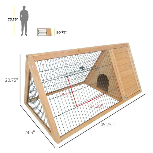 Wooden A Frame Outdoor Rabbit Cage Small Animal Cage