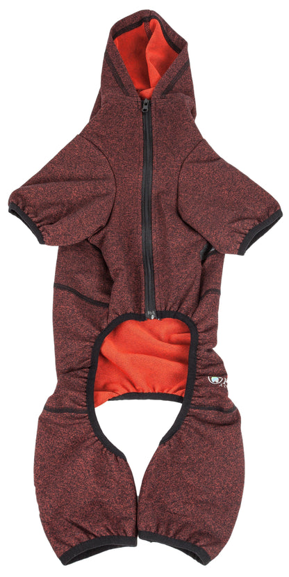 Pet Life ®  Active 'Fur-Breeze' Medium-weight 4-Way-Stretch Full Body Hooded Dog Yoga sweater