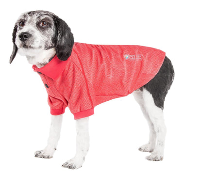 Pet Life ® Active 'Fur-Flex' Stretch and Quick-Dry Anti-Odor Fitness Yoga Dog Polo T-Shirt