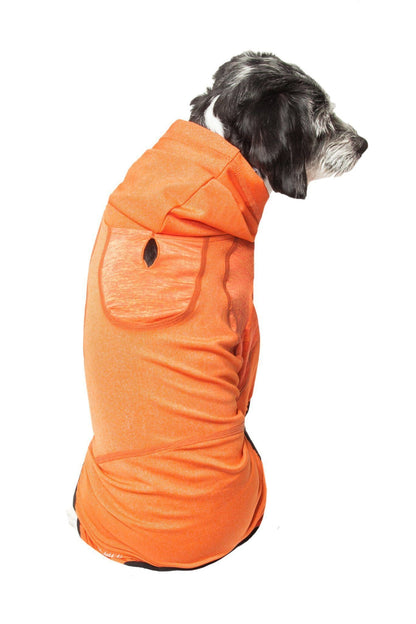 Pet Life ® Active 'Pawsterity' Mediumweight 4-Way-Stretch Yoga Fitness Dog Tracksuit Hoodie