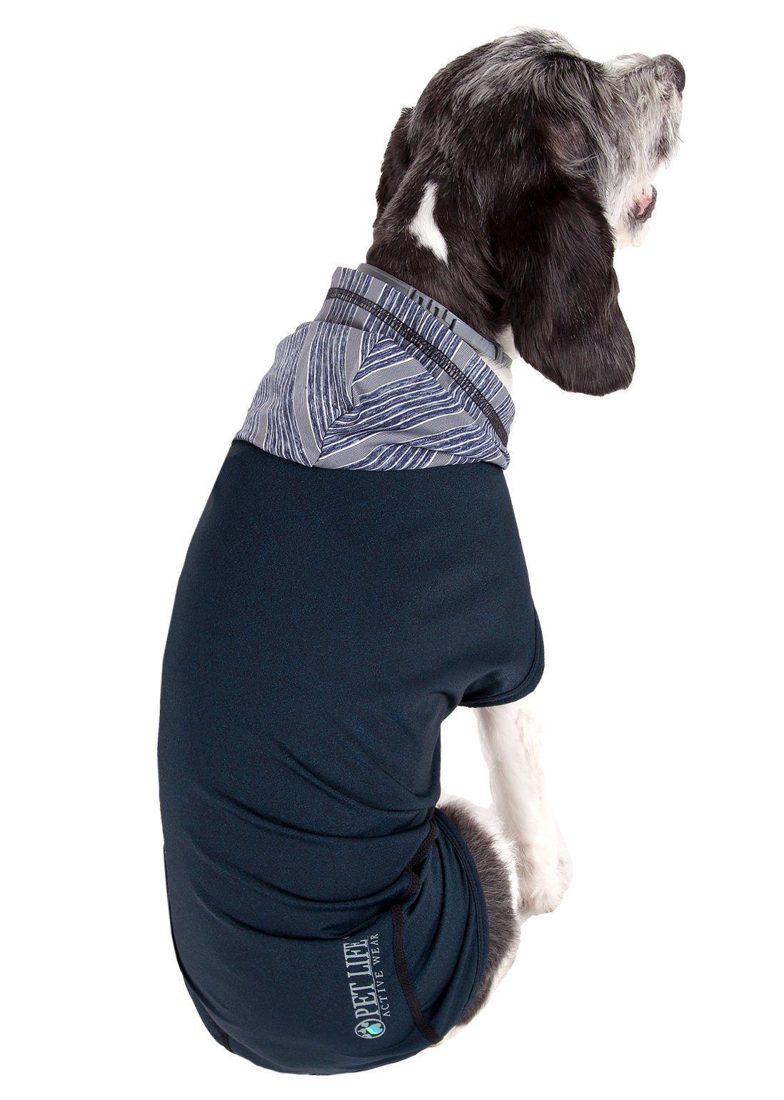 Pet Life ® Active 'Pull-Rover' 4-Way Stretch Sleeveless Fitness Yoga Dog T-Shirt Hoodie