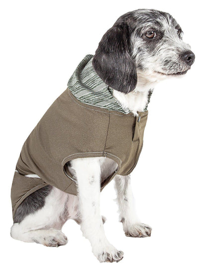 Pet Life ® Active 'Pull-Rover' 4-Way Stretch Sleeveless Fitness Yoga Dog T-Shirt Hoodie