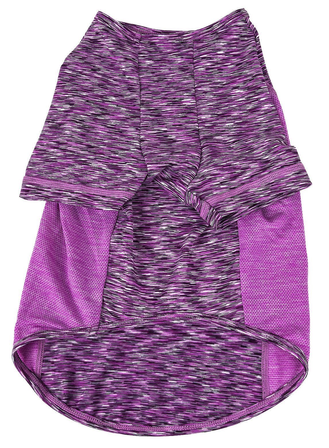 Pet Life ® Active 'Warf Speed' Heathered Ultra-Stretch Yoga Fitness Dog T-Shirt