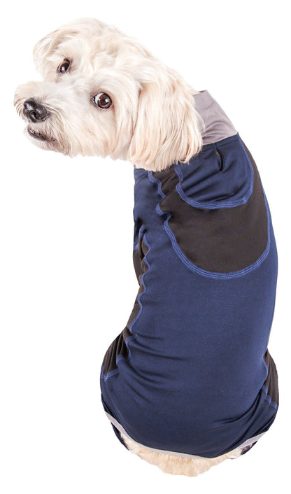Pet Life ® Active 'Warm-Pup' Stretchy and Quick-Drying Fitness Dog Yoga Warm-Up Tracksuit