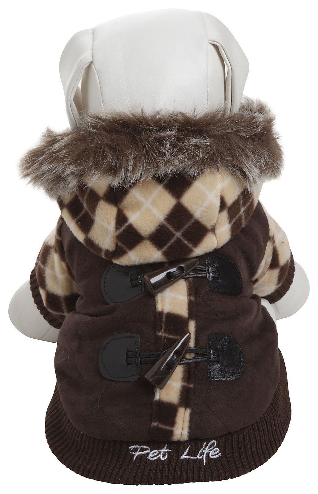Pet Life ® 'Aygyle Style' 3M Insulated Designer Patterned Suede Dog Coat w/ Removable Hood