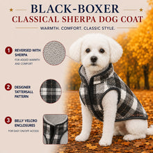 Pet Life ®  'Black Boxer' Classical Fashion Insulated Plaid Dog Coat