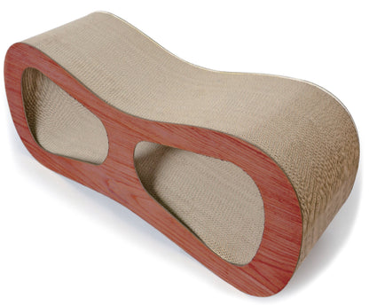 Pet Life ® Cat Eyed Contoured Designer Premium Quality Kitty Cat Scratcher Lounger With Catnip
