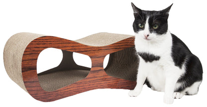 Pet Life ® Cat Eyed Contoured Designer Premium Quality Kitty Cat Scratcher Lounger With Catnip